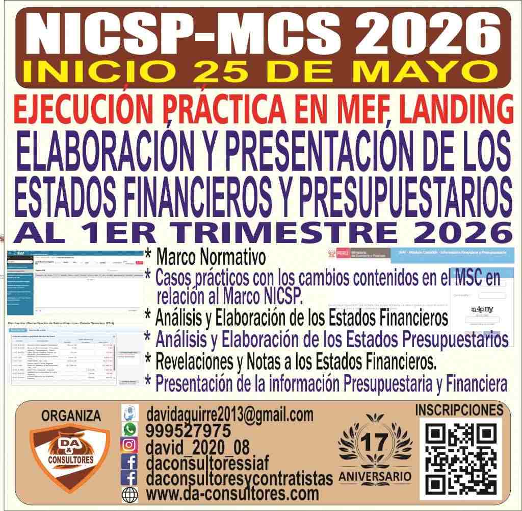 ELABORACIÓN DE ESTADOS FINANCIEROS Y PRESUPUESTARIOS AL 1ER TRIMESTRE 2026